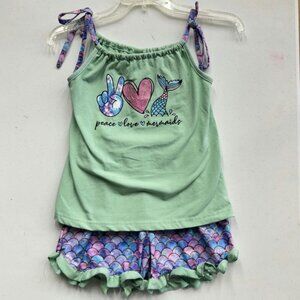 Ruffle Girl Mermaid Shorts Outfit Girl's 3XL (8)